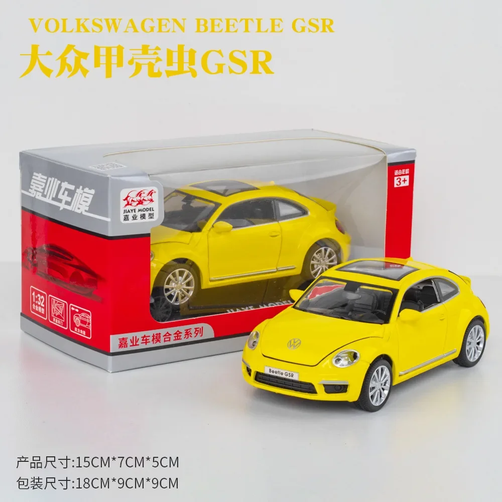 Coche Modelo Escala 1:32 Volkswagen Beetle | Die-Cast Con Luz, Sonido Y Techo Removible - Juguete Y Colección