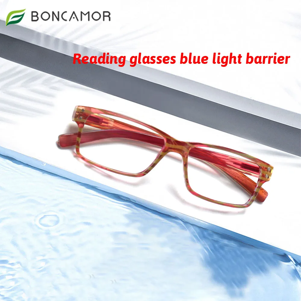 Boncamor Anti-blue Light Reading Glasses Male Presbyopia Anti-fatigue Computer Female Unisex Diopter +1.0 +2.0+3.0+4.0