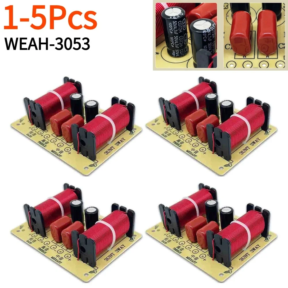 1-5Pcs 3 Way Audio Speaker 150W Crossover Circuit Treble Midrange Bass Module Audio Speaker Frequency Divider Home Loudspeaker