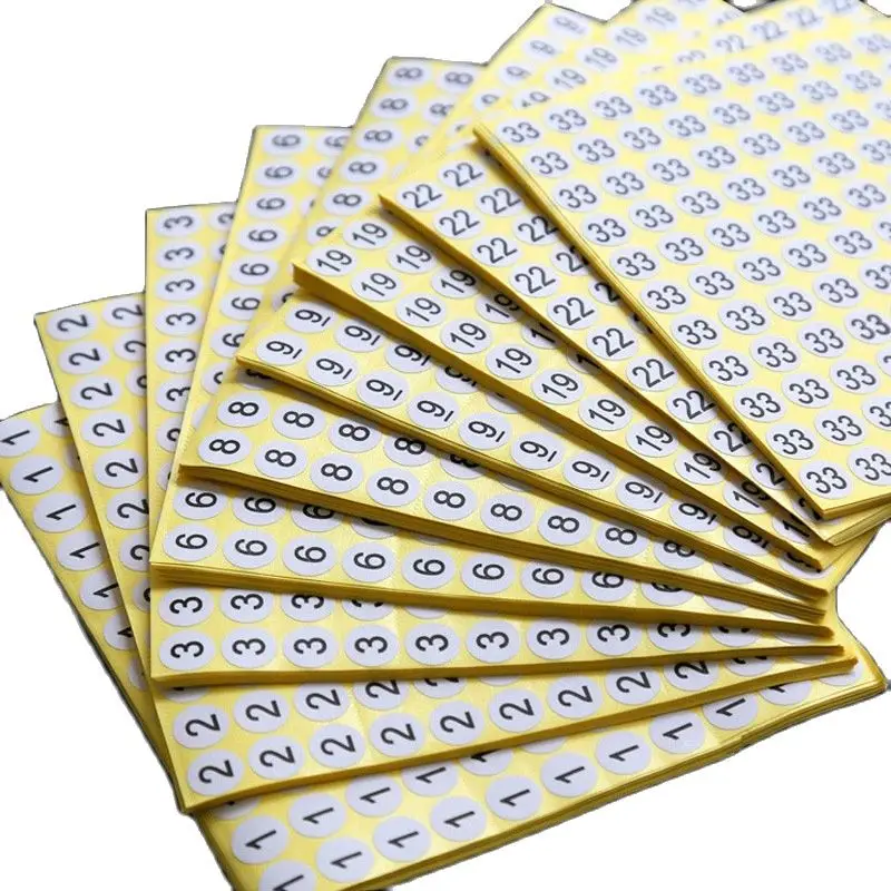 White Round Numbers 0-60  Self Adhesive Sticker Embossing Labels Scrapbooking Stamping Sticker