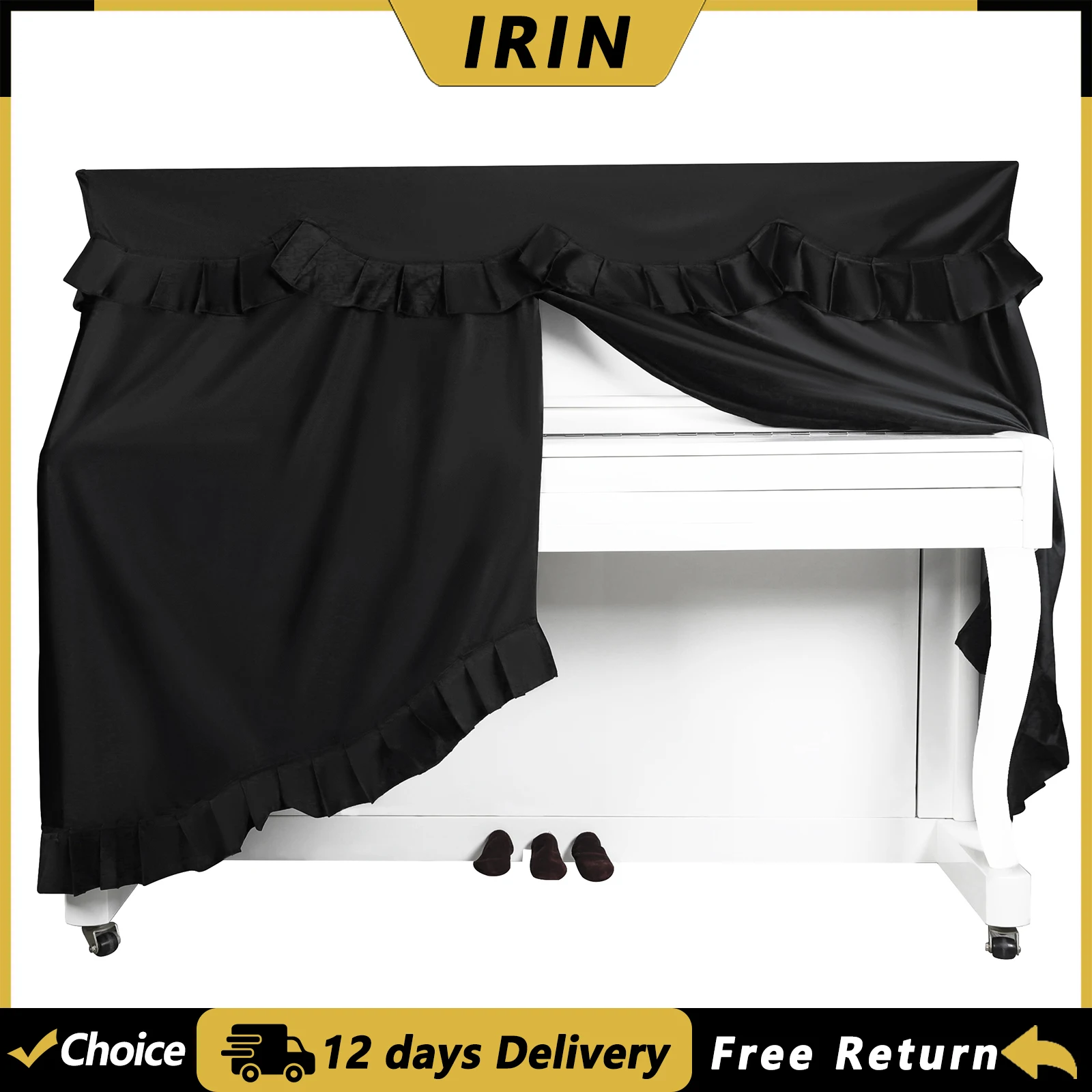  IRIN Piano Cover 88 Keys Upright Piano Dust Cover Velvet Protection Cover Washable Keyboard Instrument Parts & Accessories
