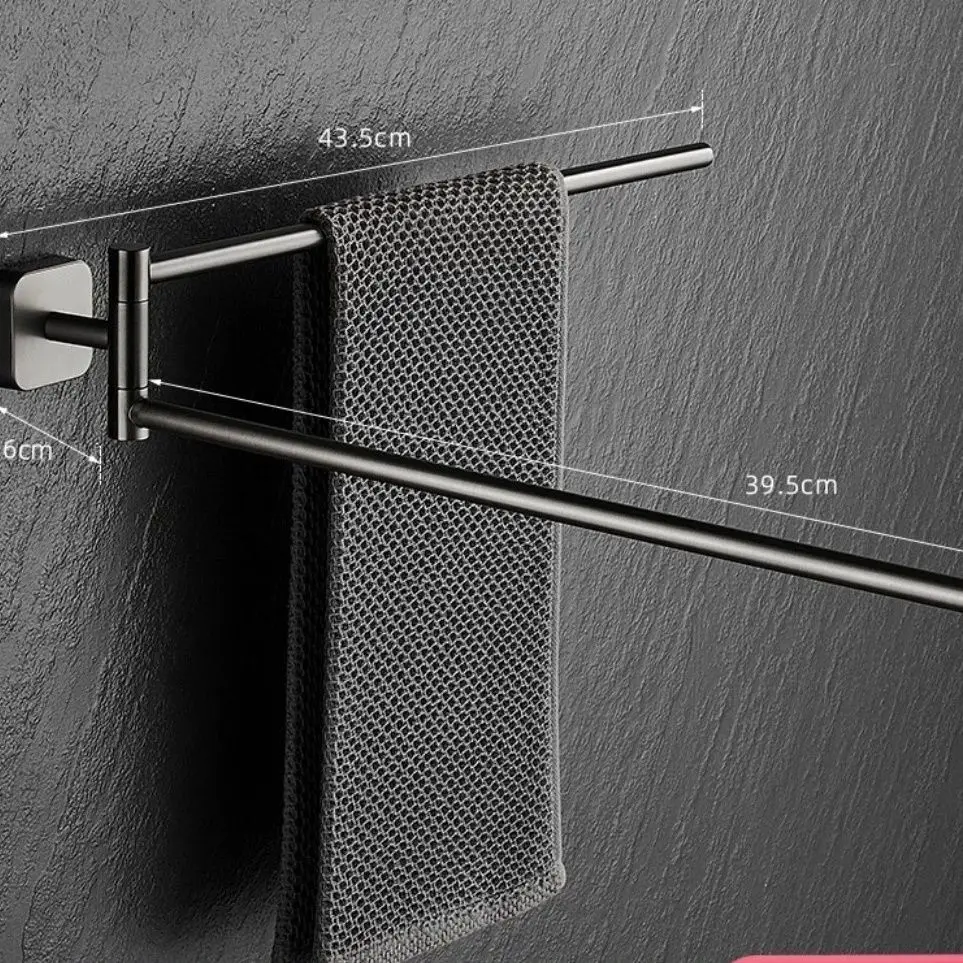 Stainless Steel Double Towel Rack Wall Mounted Adjustable Height Towel Bar Holder Rustproof Waterproof Towel Hanger for Bathroom