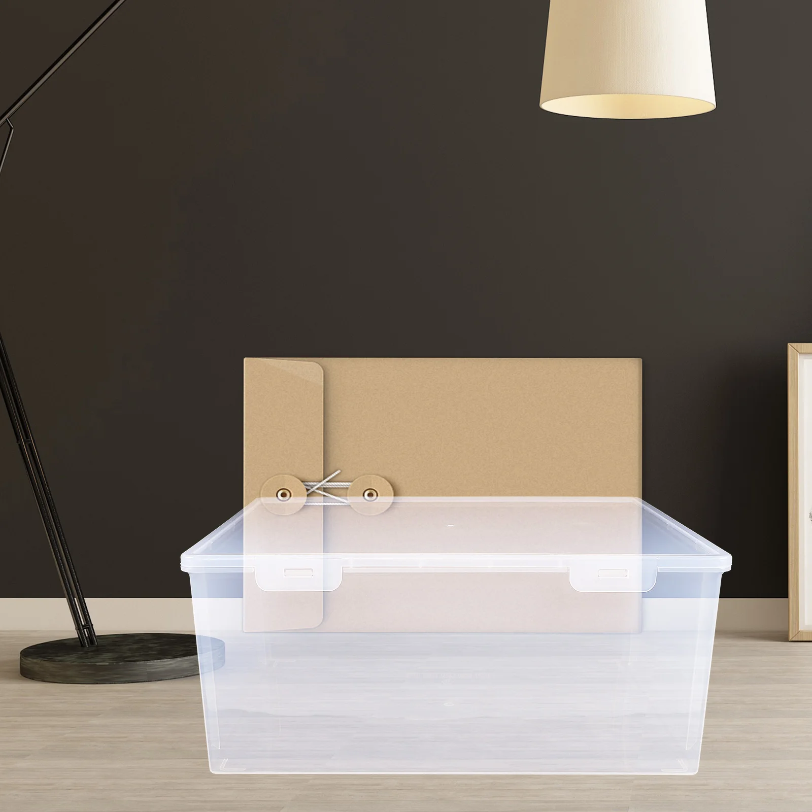 

File Storage Box Pp Material Clear Stackable Design For Documents Files Office Home Use Plastic File Storage