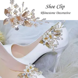 Hebillas de Clips de zapatos de diamantes de imitación, adornos de dijes de zapatos de flores de cristal, ramillete, botas de fiesta de boda, decoración de bolso de vestido para mujer