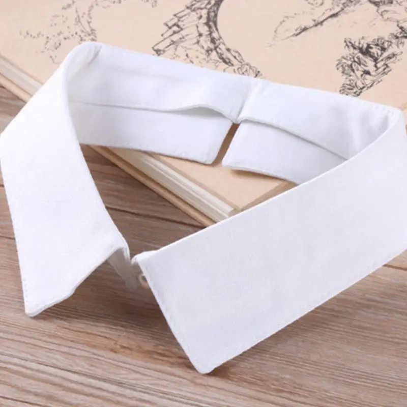 Fake False Collar Detachable Blouse Half Shirts Elegant Color Button Choker Necklace Mini Dickey for Women 6XDA