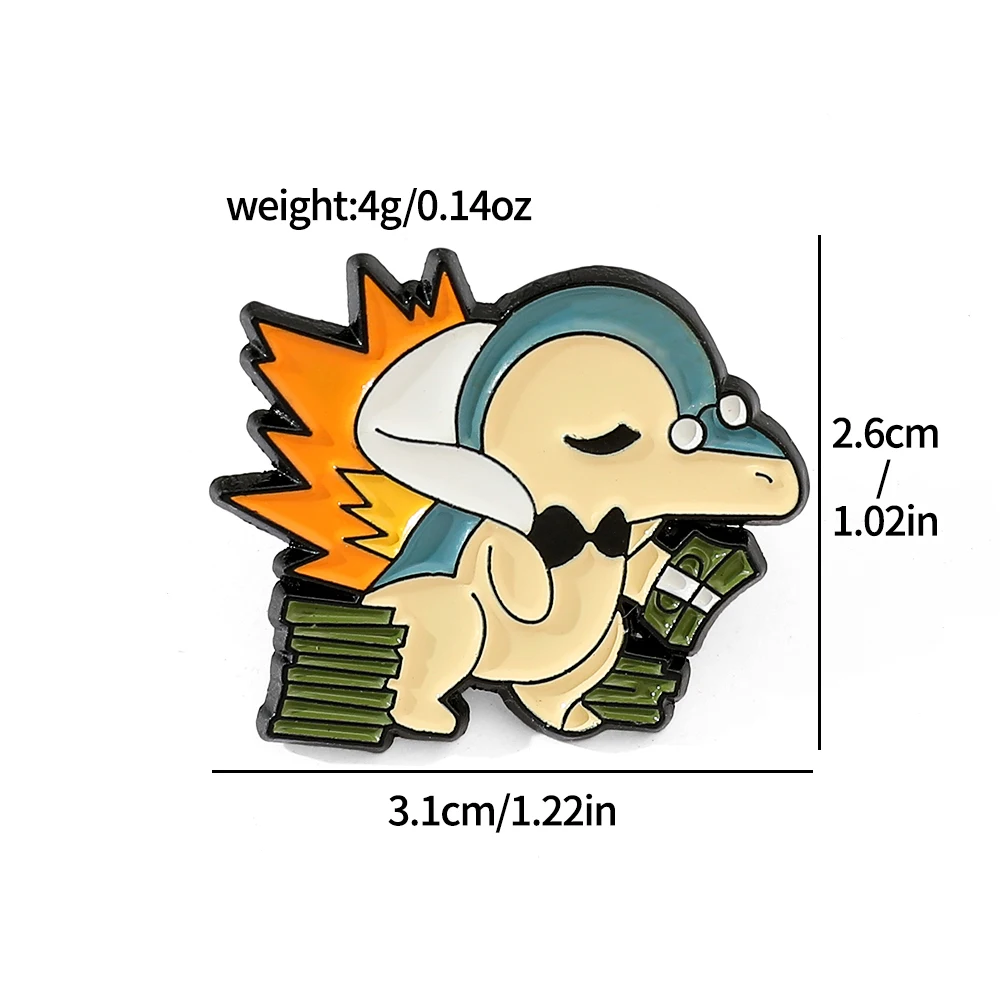 Desenhos animados Animated Pokémon Broche, Bonito Dinossauro Azul Esmalte Pin, Emblema De Metal, Mochila Jóias, Acessórios de Vestuário, Presente, 4 Pcs