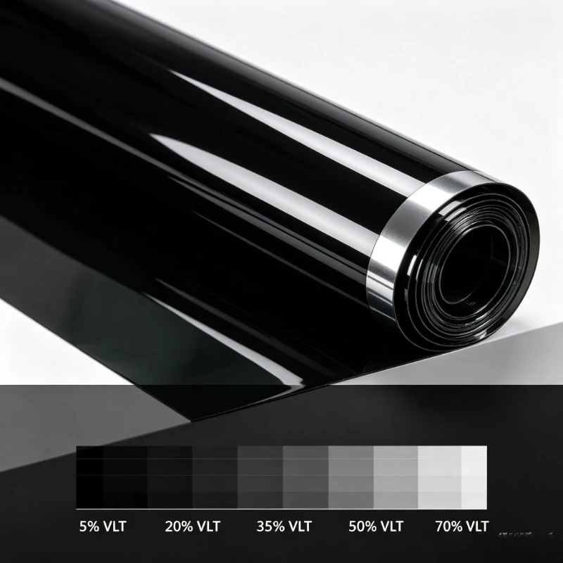 Vehicle Sun‑Shield Glass Film Multi‑VLT Shading Sticker for Cabin Heat Reduction Application