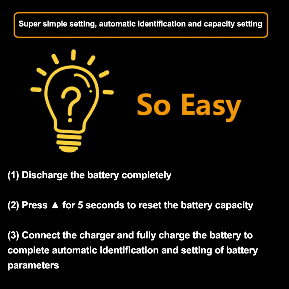 50A 100A 200A 400A STN LCD Hall Coulomb Meter Counter Voltage Current Capacity Power Indicator Display Battery Monitor For Car