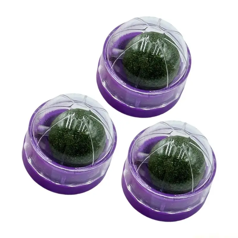 QX2E 3pcs Cats Catmint Balls Teaser Toy For Teeth Cleaning And Chewing Fun Cats Mint Toy For Indoor Cats Entertainment view 5
