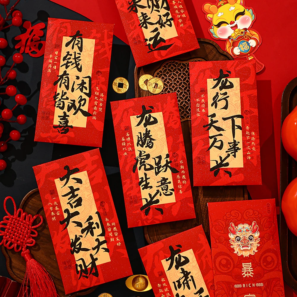 Chinese Red Envelopes 2024 Year Of The Dragon Red Packet For Chinese New Year Birthdays Weddings Red Envelopes