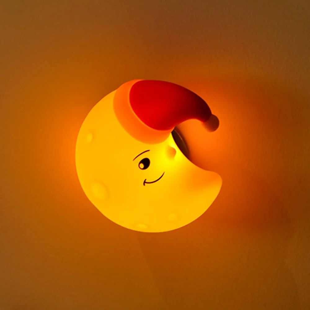 

Cute Silicone Nursery Wall Night Light Rechargeable Dimmable Wall Lamp Room Decor Star Cloud Moon Beside Lamp Bedroom