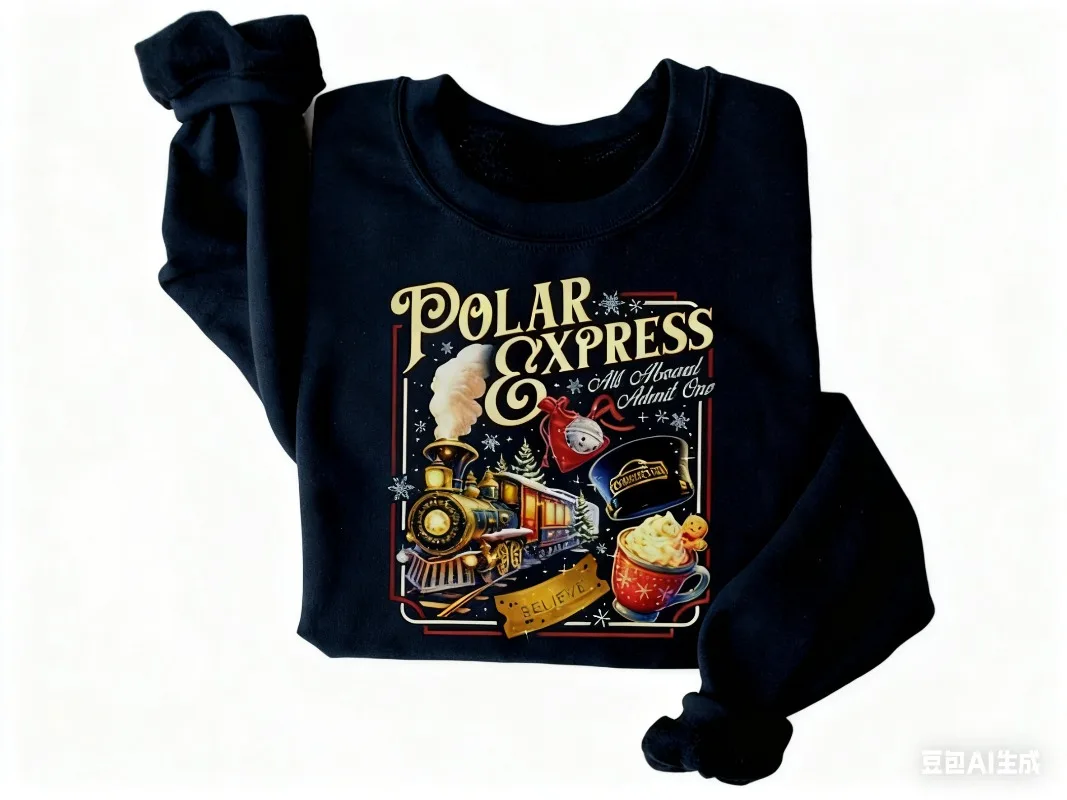 Polar Express Sweatshirt Christmas Sweatshirt Christmas Believe Sweater Hoodies Women Clothing Aboard Polar Express Hoodie Promo
