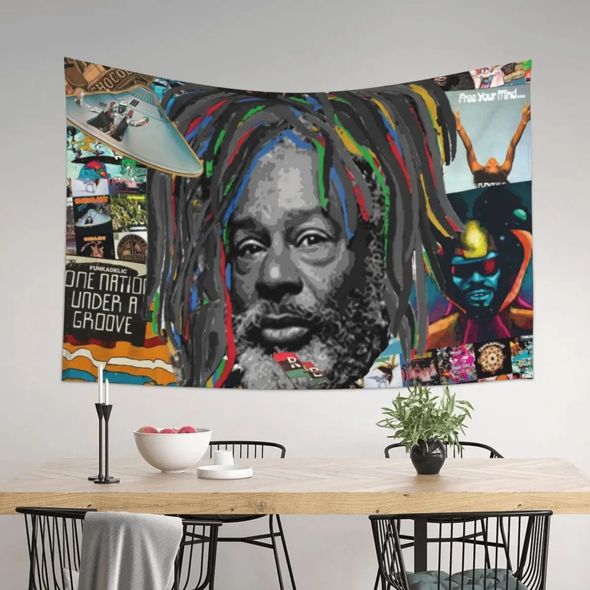 

GEORGE CLINTON SCRAPBOOK Tapestry Wallpapers Home Decor Bed Room Decoration Room Decoration Korean Style Decor Home Tapestry