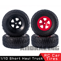 4PCS 1/10 RC Remote Control Off-Road Model Car Short Distance Truck Tires Wheels 118mm X 46mm Adapter 12mm REMO
