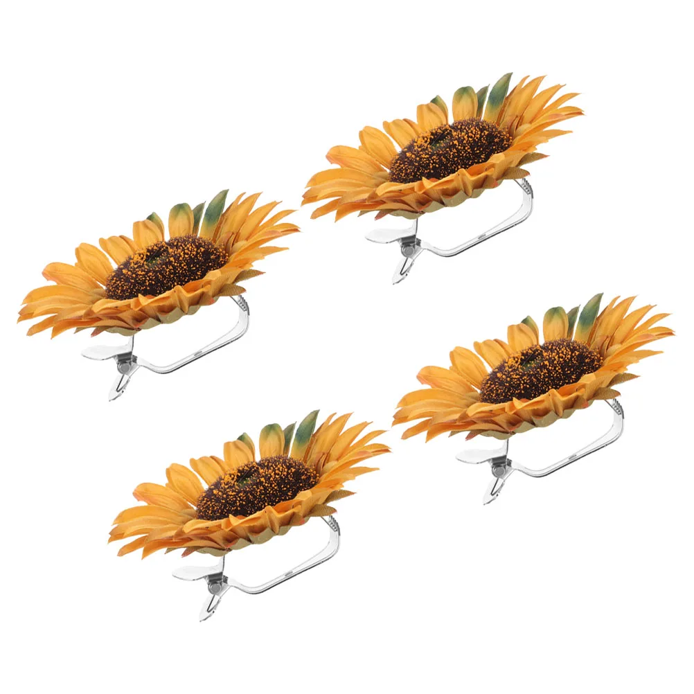 

4pcs Drapery Holder Clamp Sunflower Window Flower Curtain Clips Decoration Buckle Accessories Boho Tiebacks Stylish