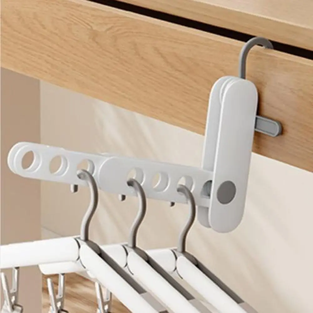 

2 шт., складная дорожная вешалка с 7 отверстиями, подвесная пластиковая сушилка для одежды, сверхмощный компактный органайзер для хранения одежды, шкаф