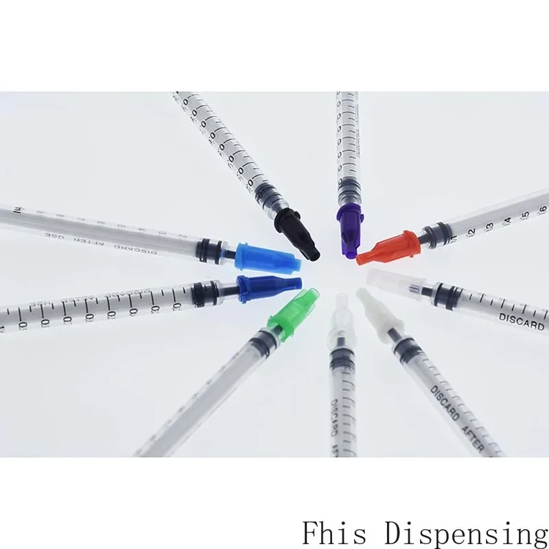 Various Colors Cap Pack of 10 1cc 1ml Dispensing Syringes Plastic with Tip