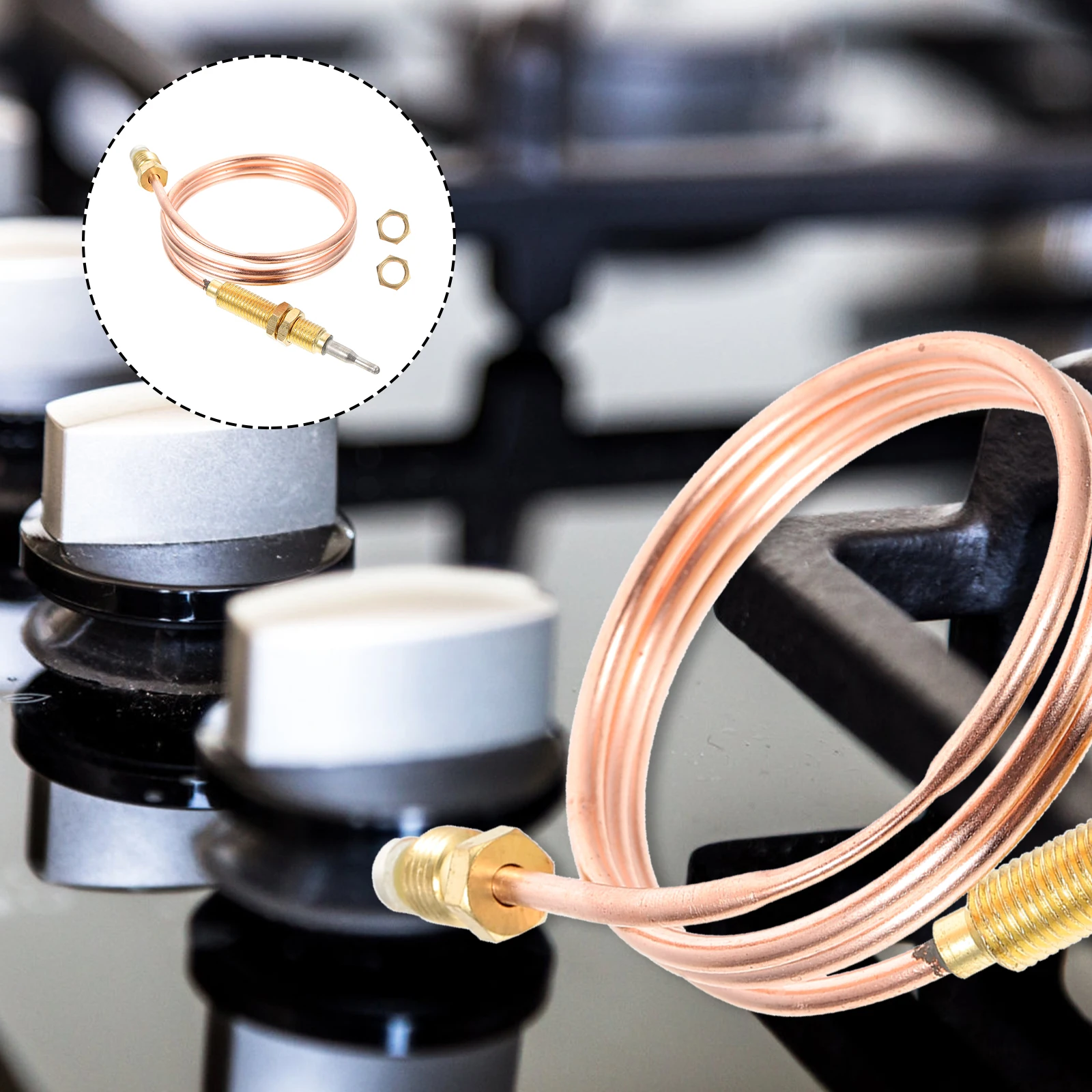 

600mm Thermocouple Propane Gauge Wear Resistant Accessories Tank Supply Temperature Sensor Outdoor Heater Replacement Gas Thread