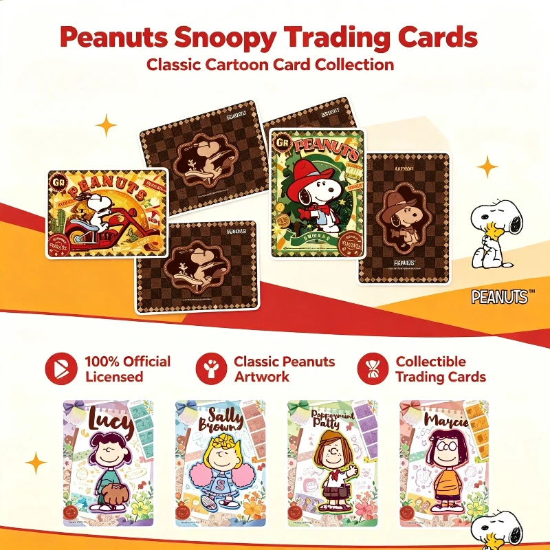 Cartes à collectionner officielles Kayou Peanuts Snoopy Wave 1 Partner Pack Boîte complète 30 paquets 120 cartes au total Cartes de dessins animés classiques