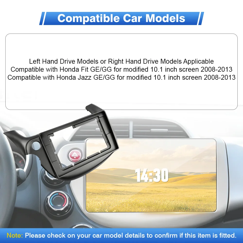 10.1inch 2DIN Car Radio Fascia Panel Stereo Android Adapter DVD Dash Fitting Panel Kit For Honda Fit /Jazz GE/GG 2008-2013