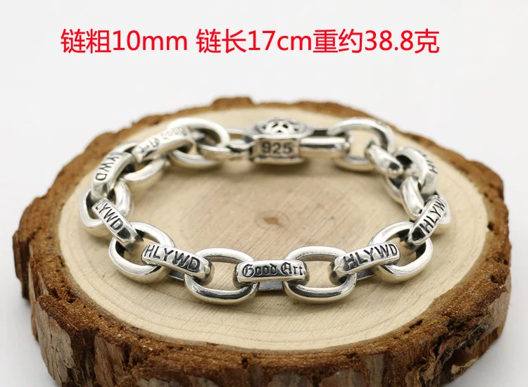 Japanese and Korean trendy street fashion accessories S925 sterling silver cherry blossom female bracelet minimalist Thai silver