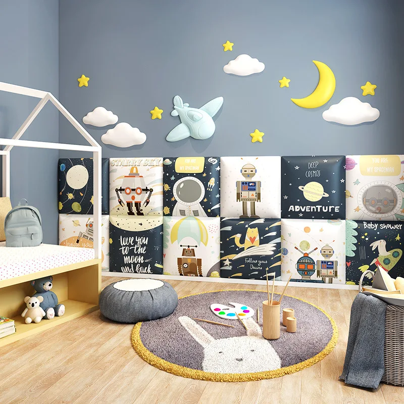 Cartoon Kids Bedroom Furniture Headboard Cabecero Cama 135 150 Anti-collision Wall Panels Bed Head Board Tete De Lit