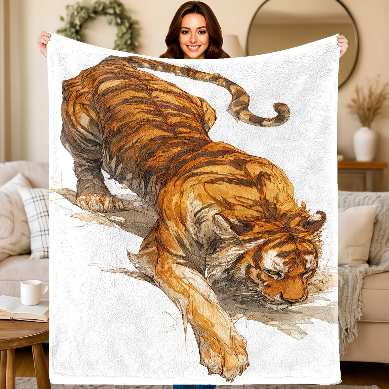 Large Lightweight Blanket With Detailed Leather Pattern Perfect For Sport Fan Couch Gym And Adult Relaxing Warmth Accessory