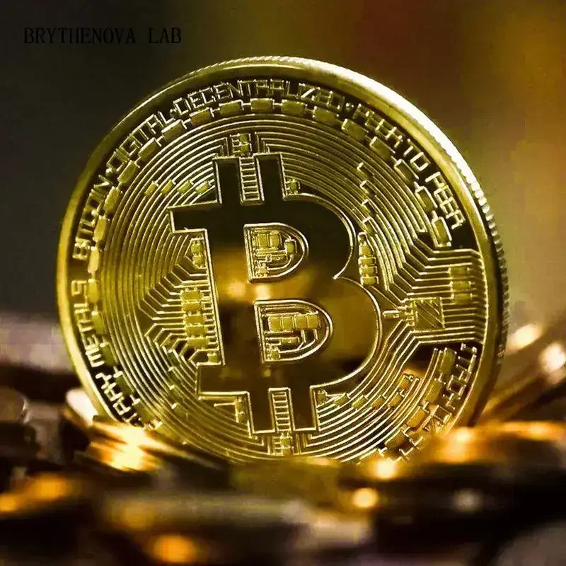 Gold Plated Bitcoin Coin Collectible Art Collection Gift Commemorative Physical Casascius Bit BTC Metal Antique Imitation
