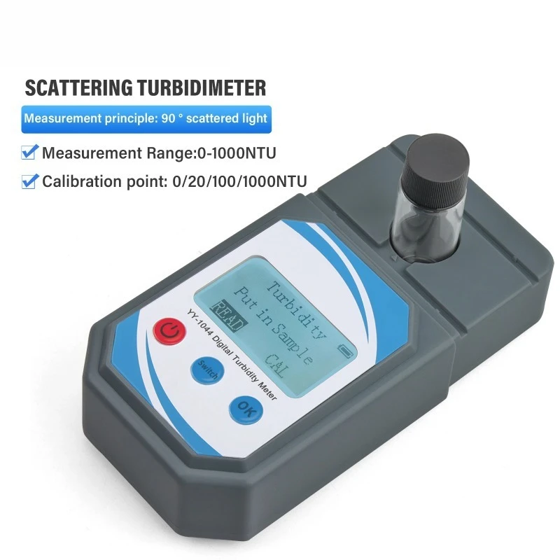 

YAGO Turbidity Meter Digital Water Quality Tester 0-1000 NTU with Calibration Solutions Portable Turbidimeter for Drinking Water