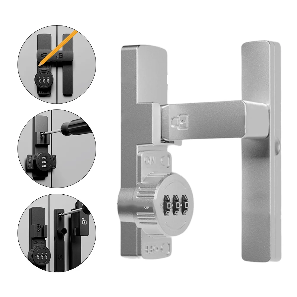 Keyless Sliding Door Lock 90 Degree Barn Door Latch Zinc Alloy Bolt for Secure Locking on Interior and Bathroom Doors