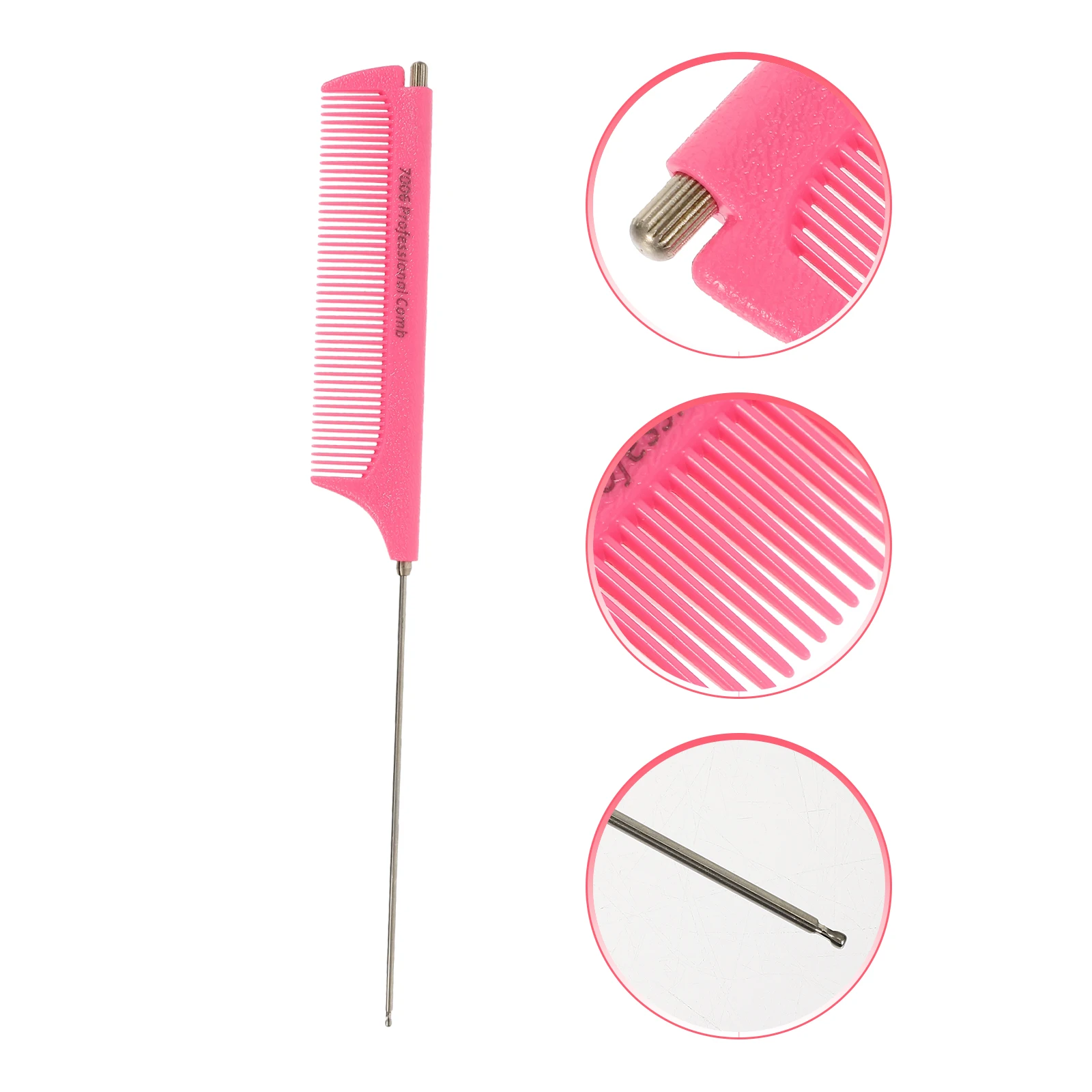 

1pc Pintail Retractable Plastic Hair Styling Comb For Salon Haircut Use Anti-Static High Temp Resistant Smooth Round Teeth Comb