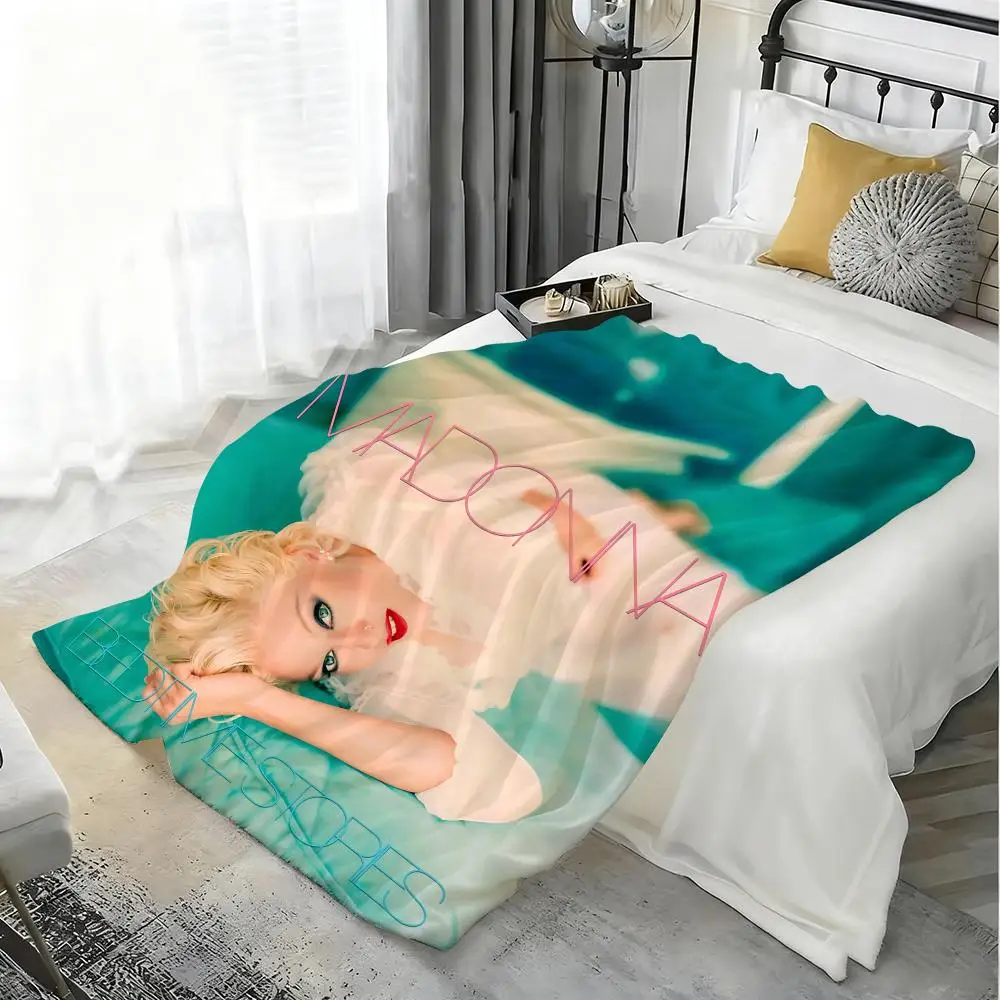 Madonna Singer Throw Flannel 240g Blanket Soft Skin-friendly For Sofa Nap Air-Conditioned Room