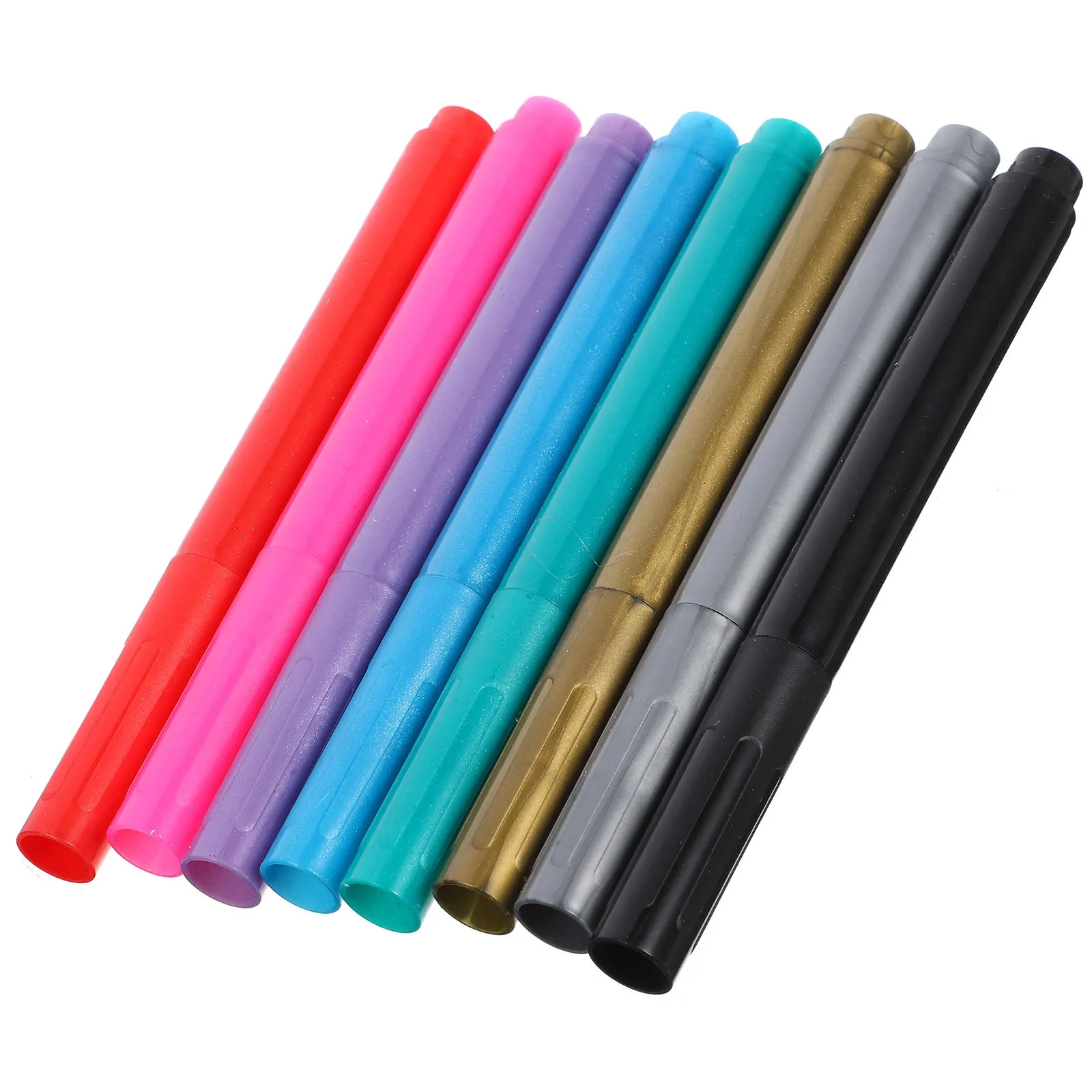 8 قطعة علامات كأس للنبيذ اللامع أقلام معدنية قابلة للغسل سريعة الجفاف لتحديد الأواني الزجاجية سكرابوكينغ تحية يدوية