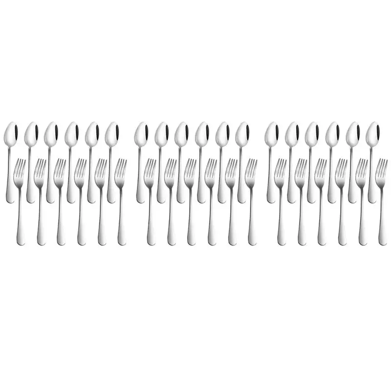 

LICE-Set Of 36, Stainless Steel Dinner Forks And Spoons, Find Top Heavy-Duty Forks (8 Inch) And Spoons (7 Inch) Cutlery Set