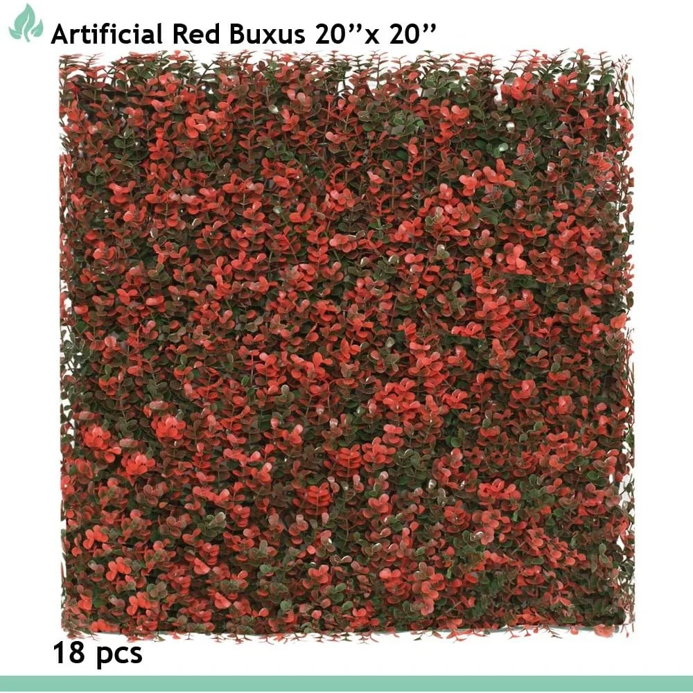

Artificial Boxwood Hedge Panels for Privacy Screen - UV-Protected Outdoor and Indoor Greenery Wall Decoration