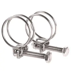 1PC Stainless Steel Hose Clamps Double Wire Fixed Throat Hoop Adjustable Fuel Tube Water Pipe Ventilation Pipe Clip Hardware