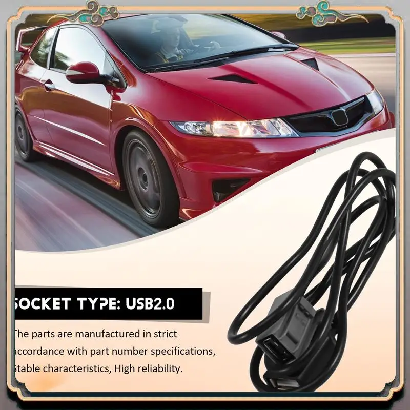 

Reliable-Car Aux USB Cable Adapter Female Port Extension Wire For Honda Civic Jazz CR-V Accord Stereo MP3 Interface Car Accessor