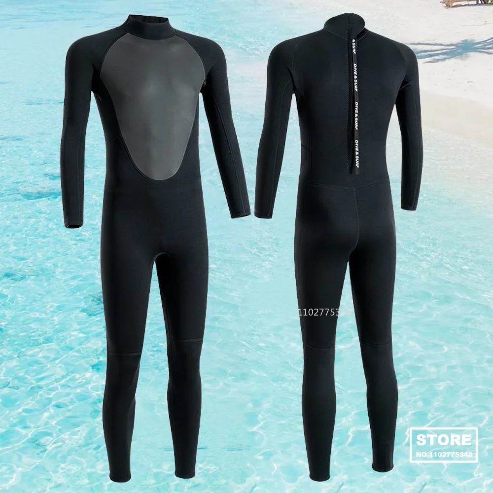 Men Women Neoprene 5mm Wetsuit Long Sleeve One-Piece Back Zip Diving Suit Freediving Surfing Paddling Kitesurf Summer Water Suit