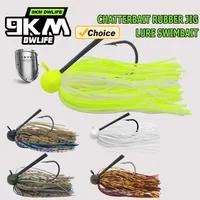 9KM Chatterbaits Rubber Jig Football Jig Head Lure PVC Blades Swimbait Fishing with Silicone Skirts for Bass Fishing Saltwater