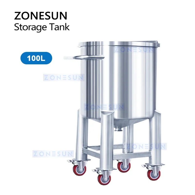 Zonesun Stainless Steel Storage Tank Sloped Bottom Vertical Tanks for Viscous Liquid Sanitary Vessel ZS-ST1500L