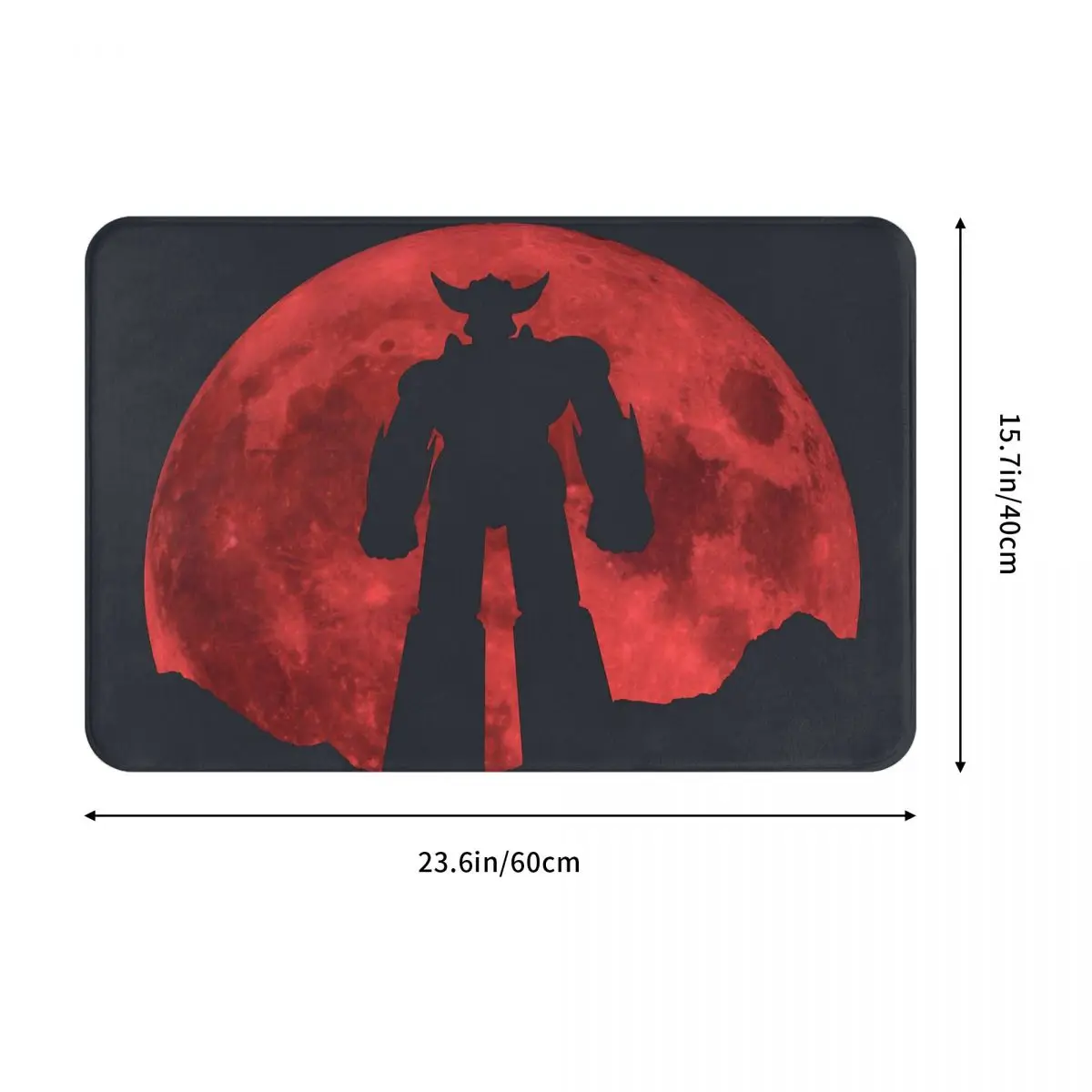 UFO Robot Goldrake Grendizer Anime Bedroom Mat Red Moon Classic Doormat Flannel Carpet Balcony Rug Home Decor