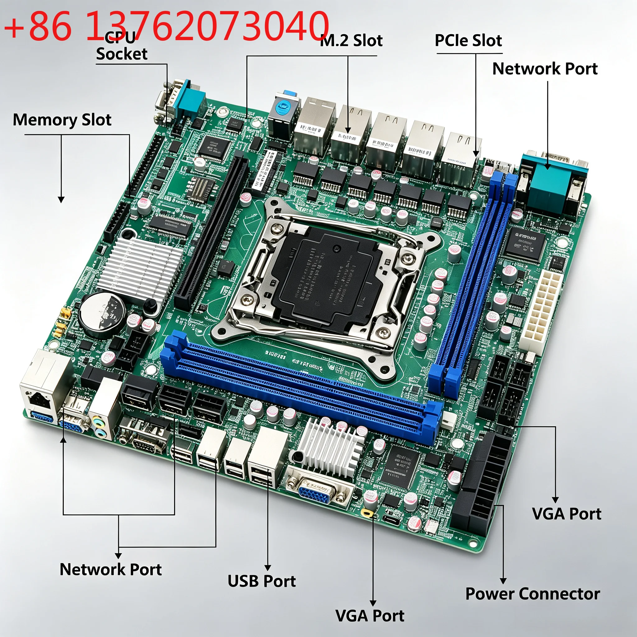 X99 Industrial Server Motherboard C612 Chipset, E5 CPU Support, 6 Ethernet Ports, 10-Disk Array ITX Mainboard for NAS Multi-Net