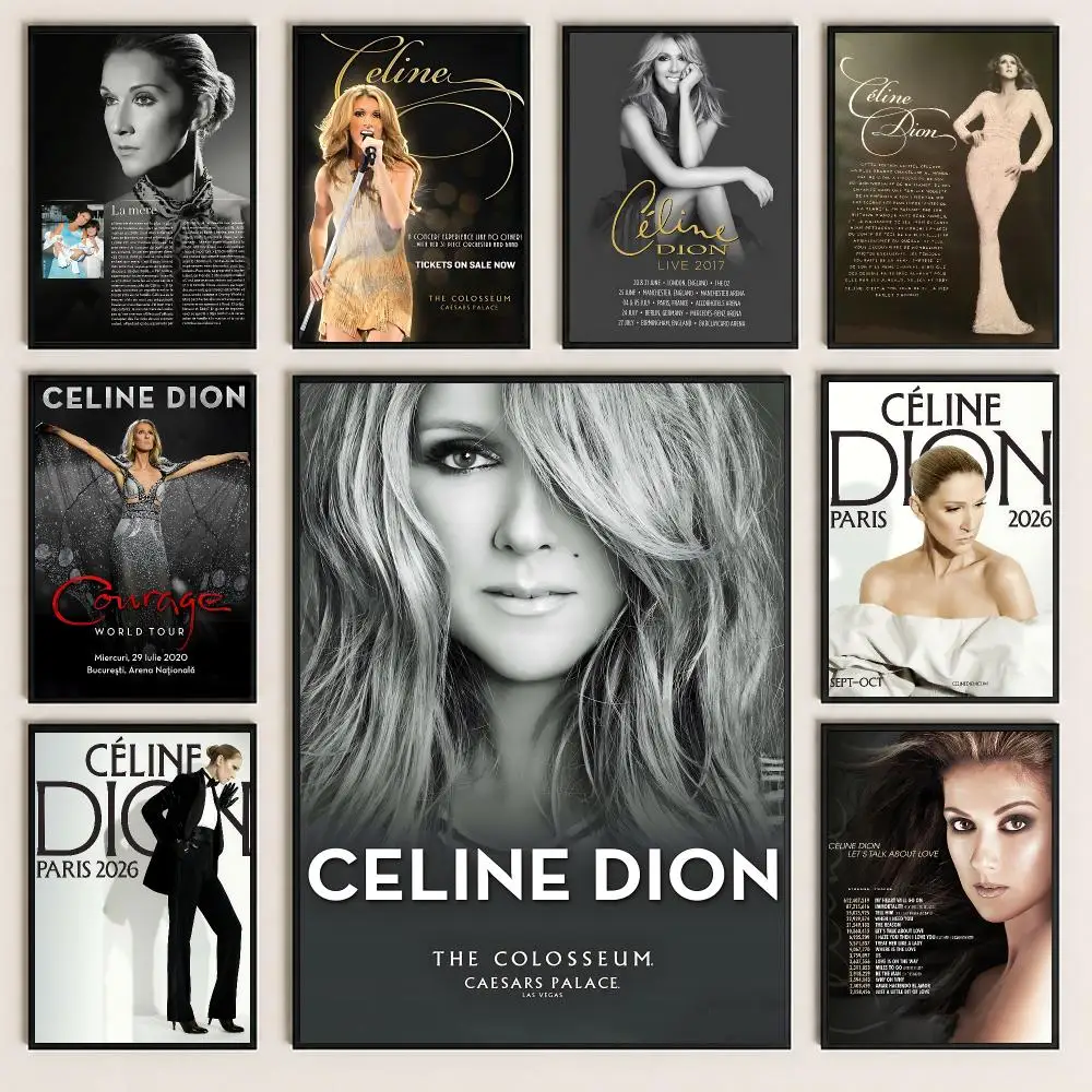 music Celine Dion Poster Poster HD Printing Cozy and Warm Style for Home Decor for Bedrooms Cafes Gift Giving