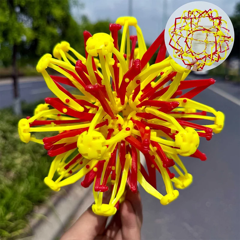 New 1/2pcs Expandable Magic Ball Large Retractable Ball Toy Stress Relief Breathing Ball Colorful Magic Toy Yoga Relaxation Gift