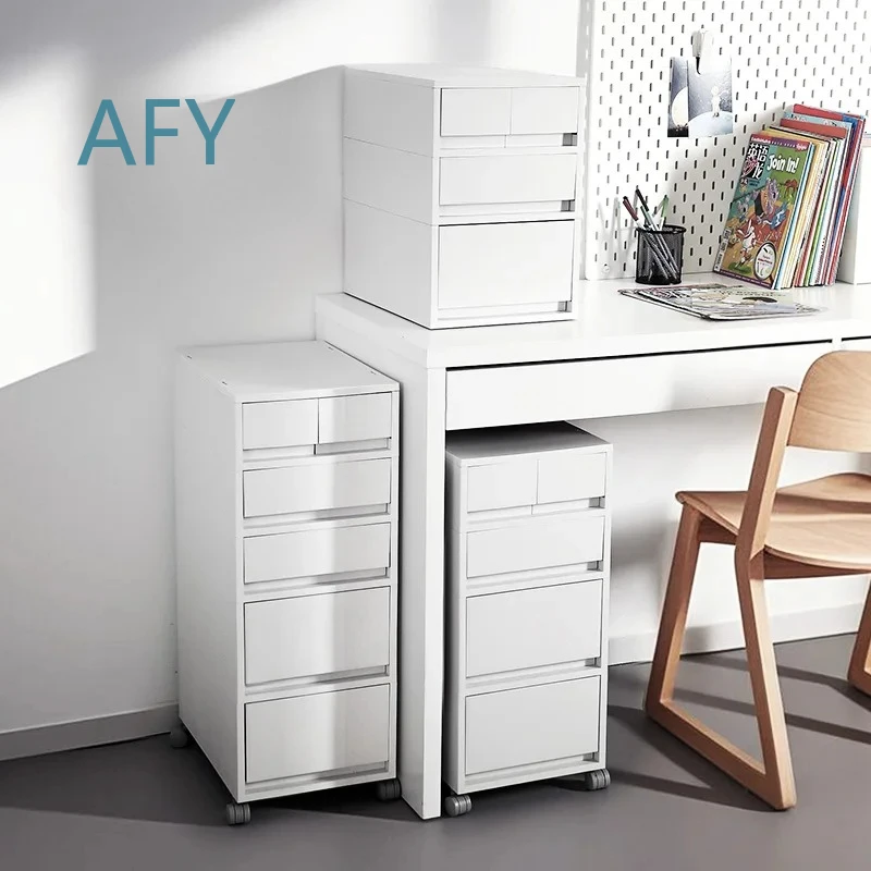 Adjustable Rolling Desk Cabinet for Home Office Closet Under Desk Organizer Slim A4 File Storage Drawers with Wheels Multi