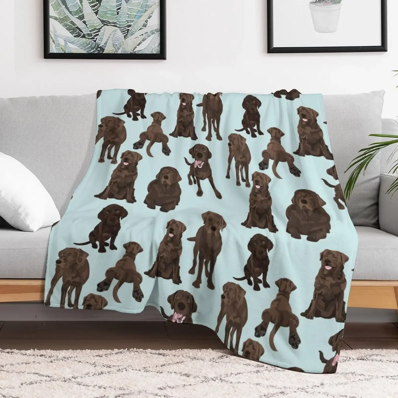 Chocolate Lab Throw Blanket Soft Sherpa Fleece Warm Blanket for Winter