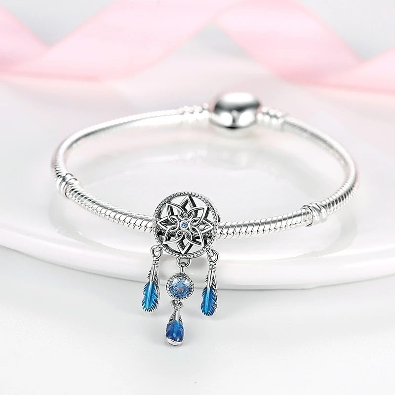 Silver Plated CZ Dangle Baby Footprints Animal Pendant Charm Bead Fit Original Bangle Bracelet Necklace Gift DIY Making