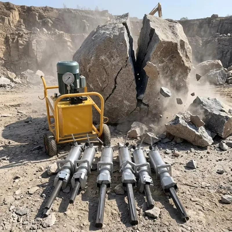 Diesel Hydraulic Stone Splitting Machine Stable Hydraulic Rock Splitter Road Bed Hard Rock Processing Machinery