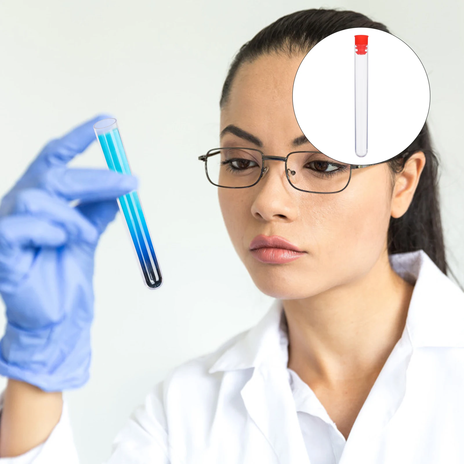 

40Pcs Chemistry Experiment Test Tubes Plastic Tubes Storage Containers Portable Teaching Tool Set Leak Proof for Scientific