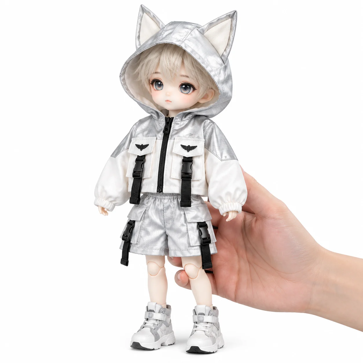 Motorcycle Little Monster Jacket for OB11 Doll YMY GSC Body P9 Ufdoll 12 Points BJD Plush Fashion Cotton Clothing